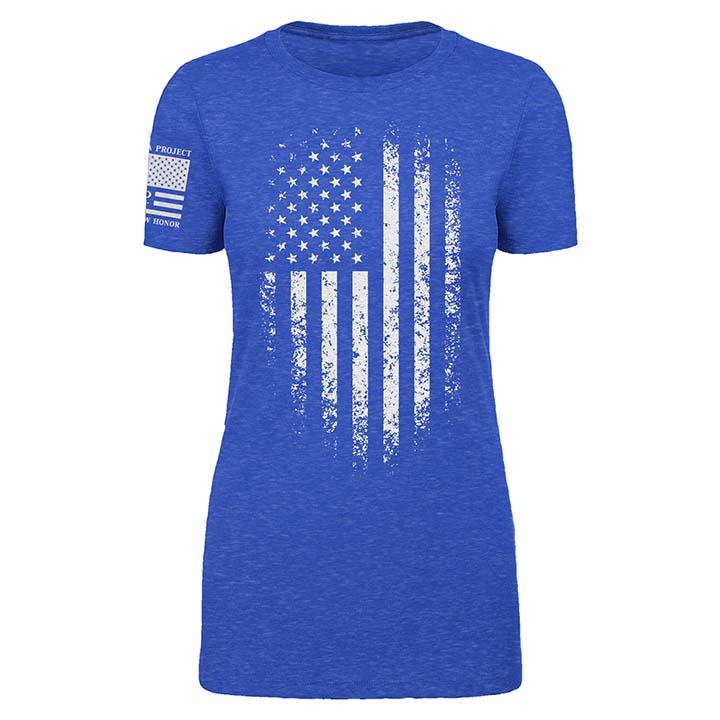 Distressed Flag - Women's - Blue/White