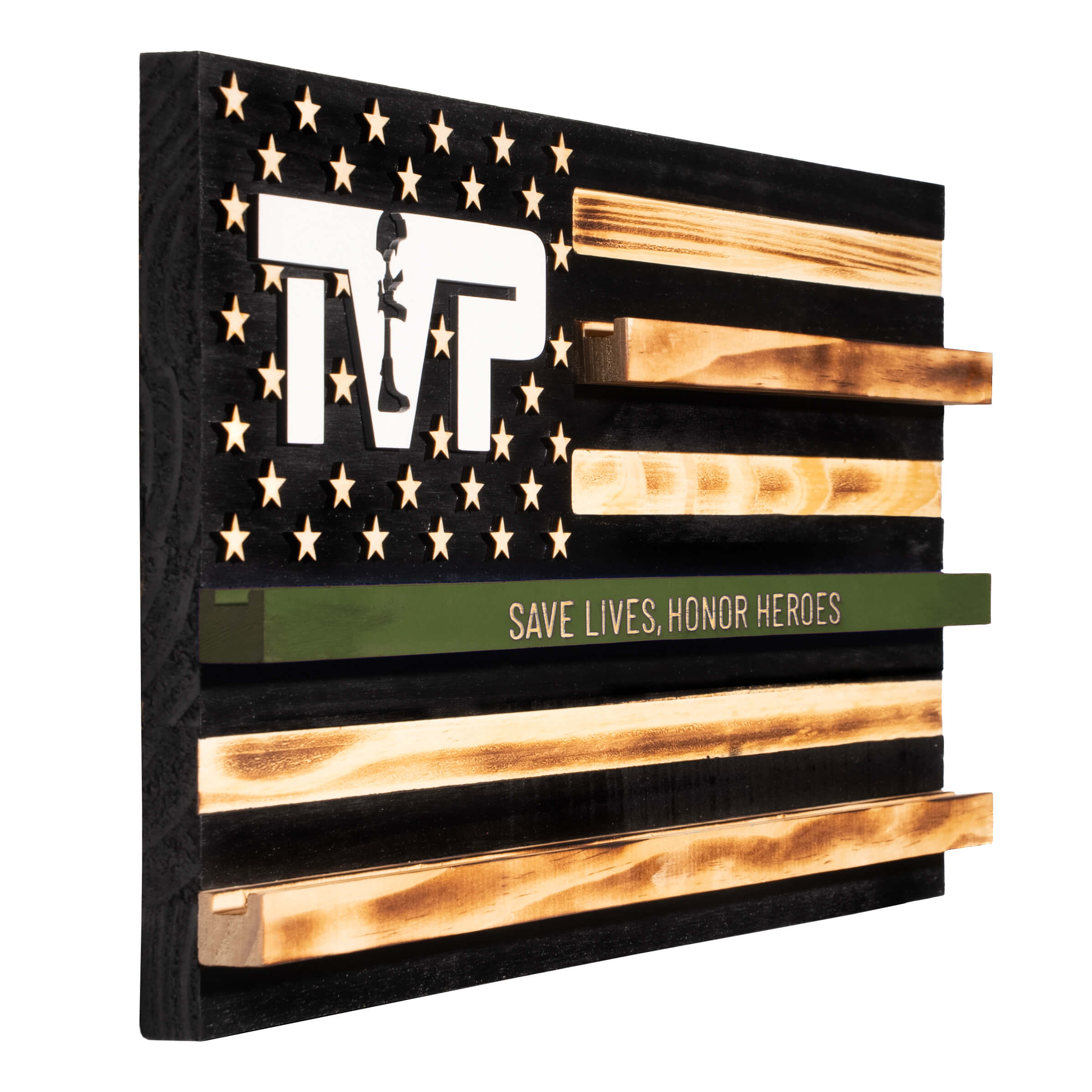 T.V.P. American Flag Challenge Coin Display