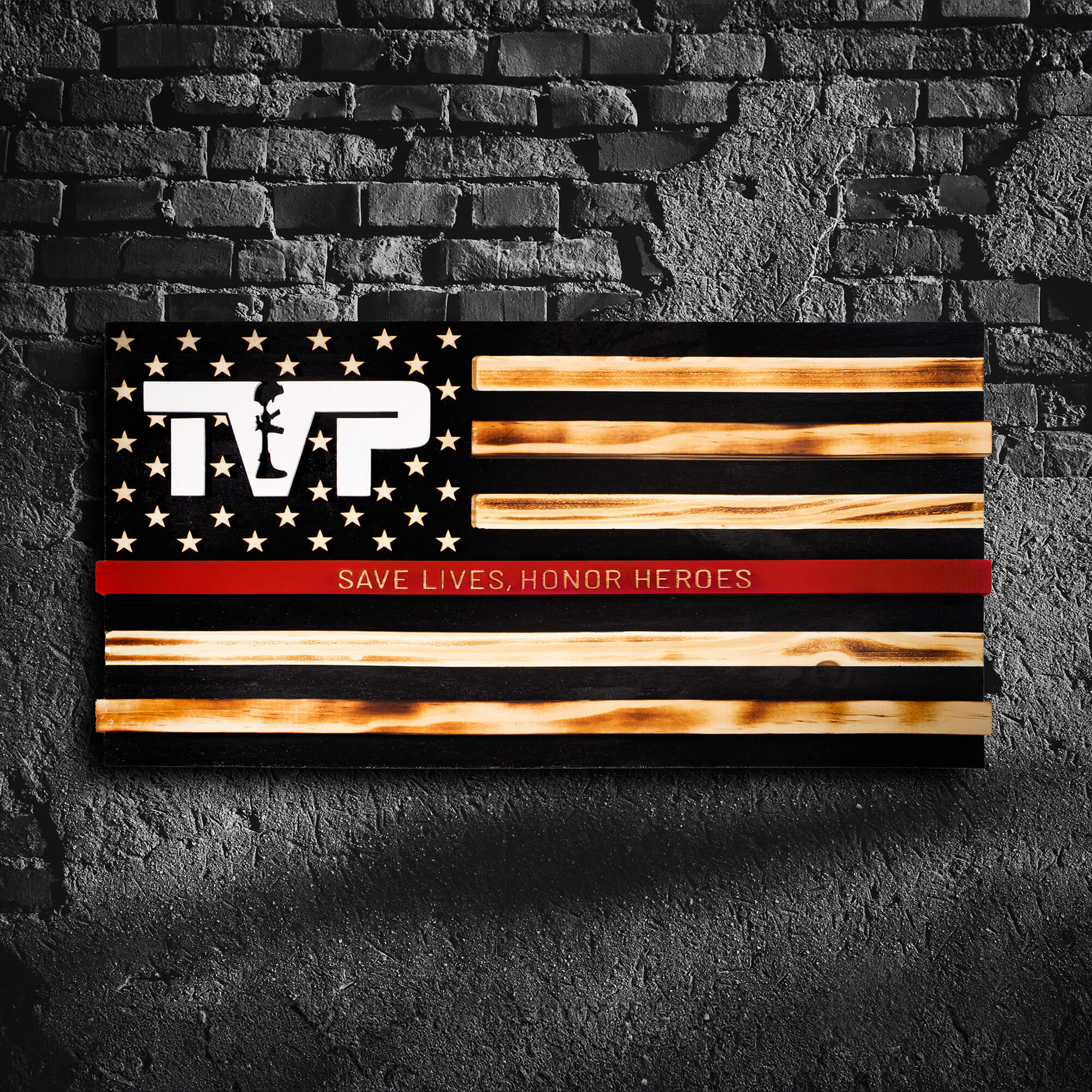 T.V.P. American Flag Challenge Coin Display