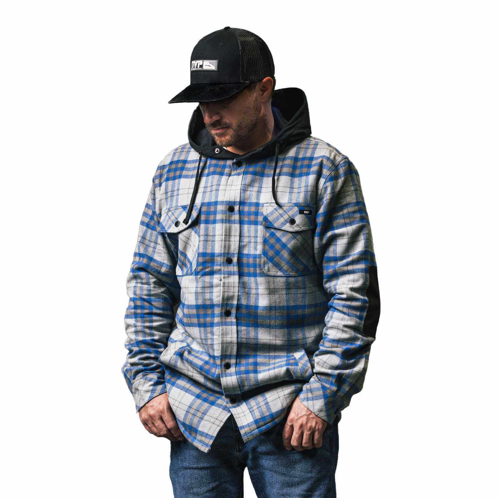 Sherpa-Lined Flannel Jacket with Hood