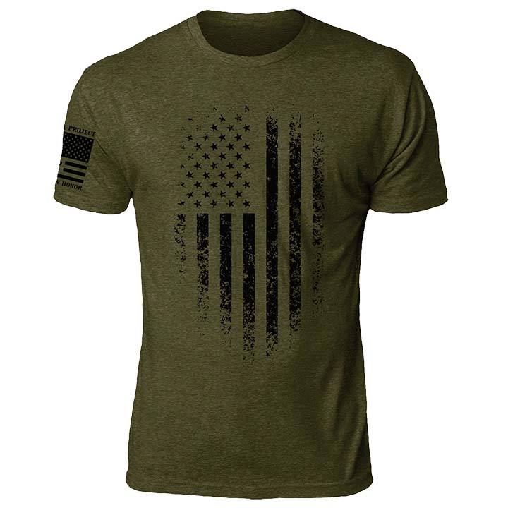 Distressed Flag - Olive Drab/Black