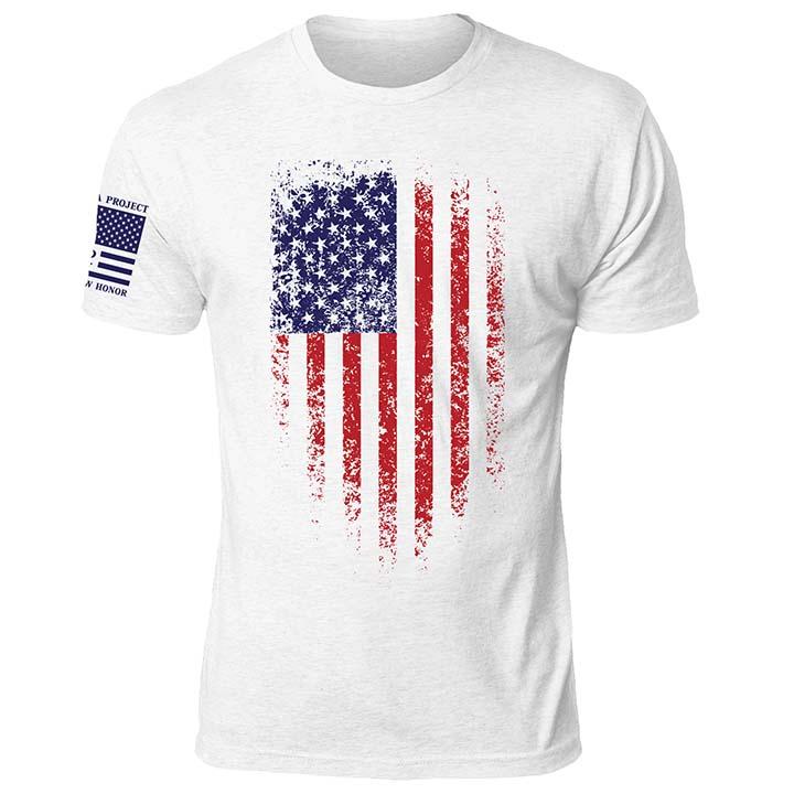 Distressed Flag - White/RWB