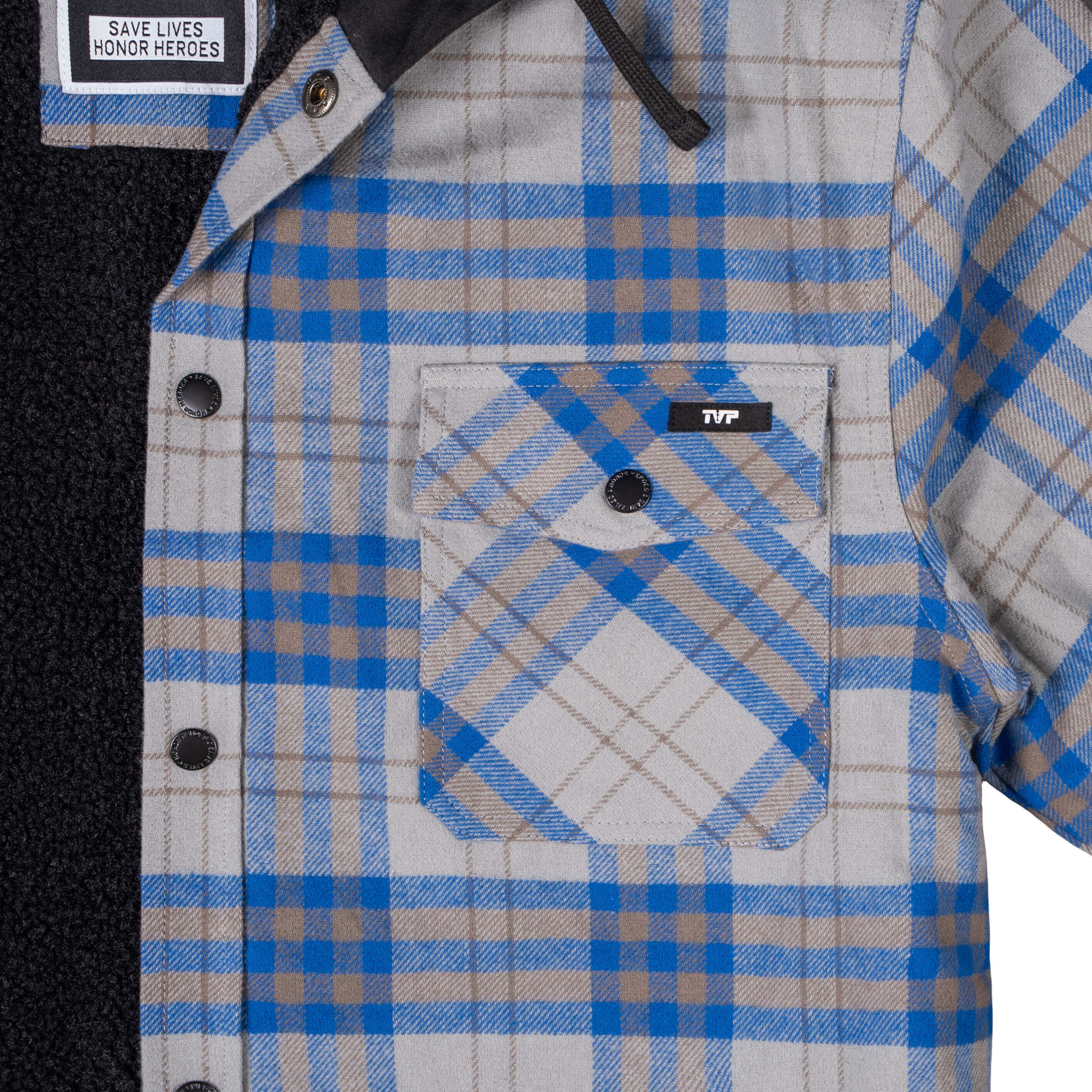 Sherpa-Lined Flannel Jacket with Hood