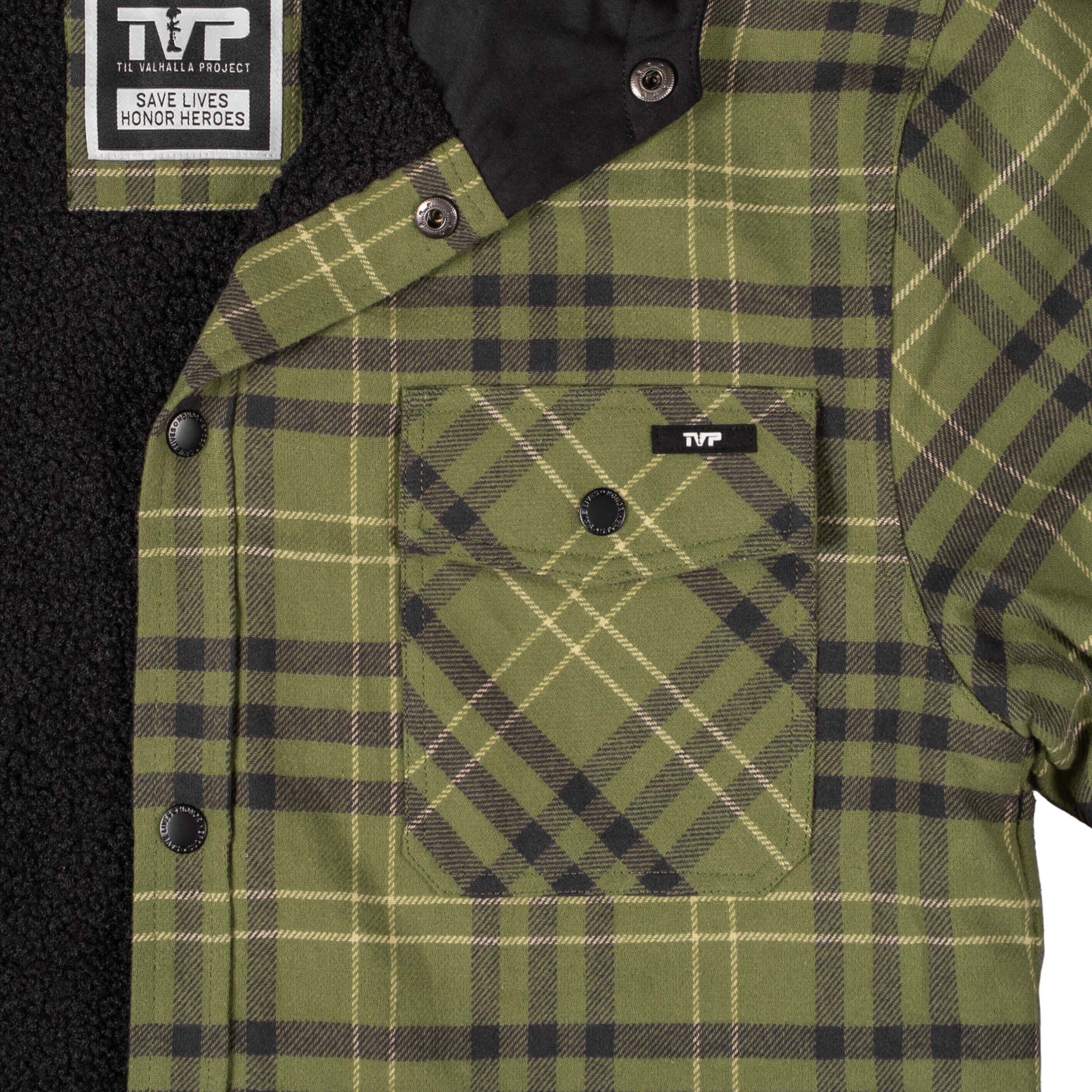 Sherpa-Lined Flannel Jacket with Hood