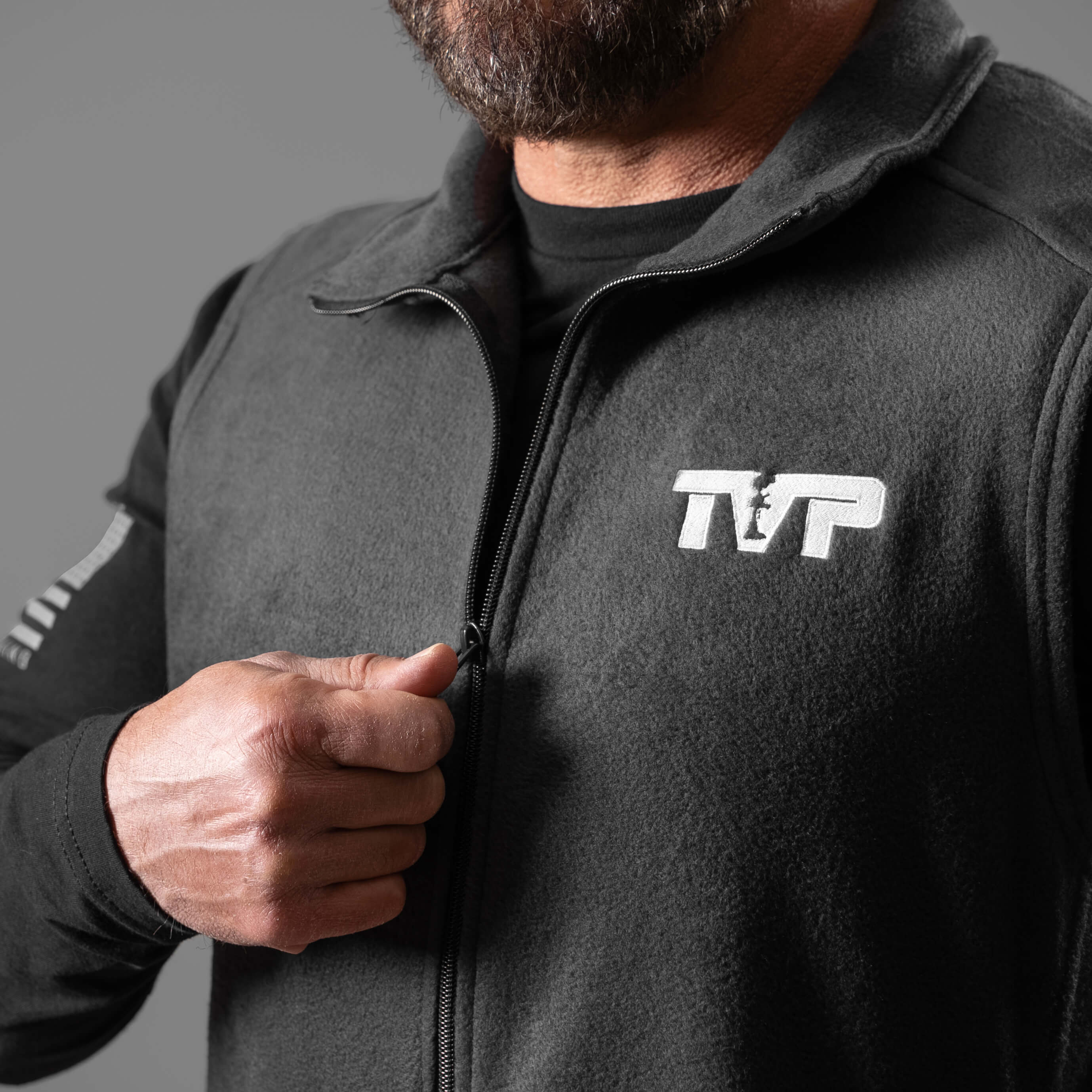 T.V.P. Embroidered Full-Zip Fleece Vest