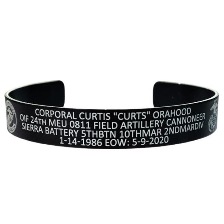Order Black Lettering Stainless Steel Custom Prayer Bracelet at Memorial  Bracelets dot com