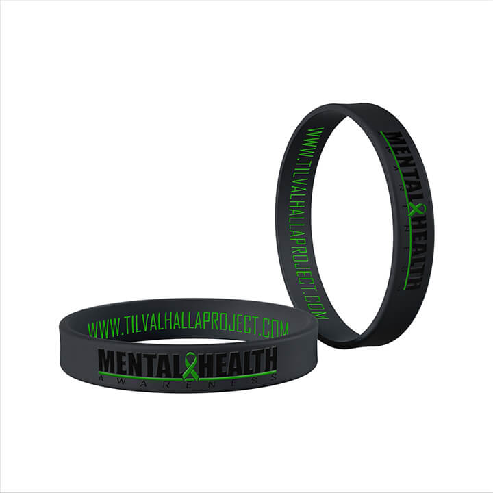 Dark Grey Mental Health Awareness - Silicone Bracelet