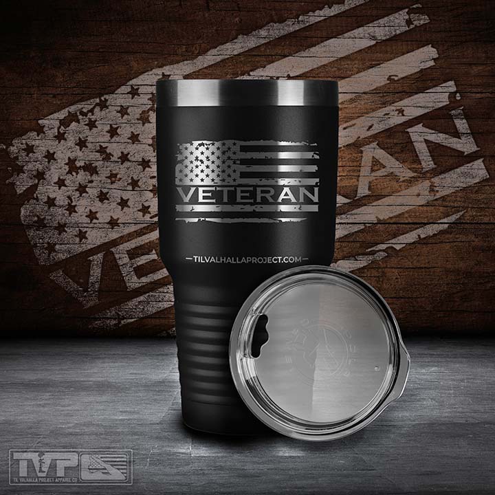 Veteran Flag - Laser Etched Tumbler